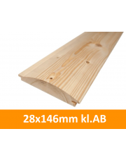 Deska elewacyjna Świerk Skandynawski 28x146mm kl. AB Półbal