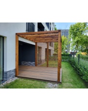 Pergola tarasowa 3m x 4m ze ścianką stałą + MONTAŻ