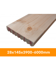 Deska tarasowa świerk skandynawski kl AB ryflowana 28x145x3900-6000mm ryflowana