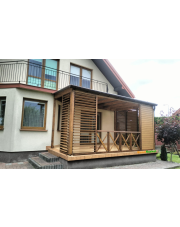 Zabudowa tarasowa z pergolą drewnianą – nowoczesna i funkcjonalna osłona tarasu