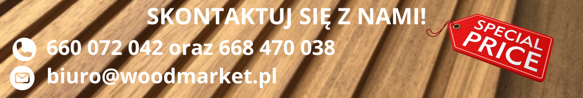 WoodMarket - deski tarasowe, elewacyjne i legary Baner WoodMarket - sklep z materiałami budowlanymi i drewnem tarasowym